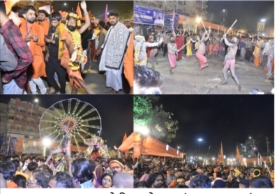સાધુ સંતોનુ પવિત્ર મૃગીકુંડમાં શાહી સ્નાન સાથે શિવરાત્રીના મેળાનું ભવ્ય સમાપન સાધુ સંતો પર પુષ્પ વર્ષા  હર હર મહાદેવના નાદથી ભવનાથ ગુંજી ઉઠ્યું