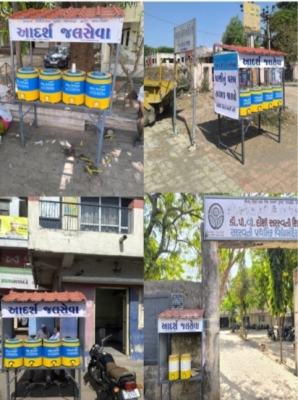 ઉનાળાની શરૂઆત થતા જ, જસદણમાં આદર્શ ચેરીટેબલ ટ્રસ્ટ દ્વારા શહેરના વિવિધ પોઇન્ટ પર ઠંડા પાણીના પરબ શરૂ તરસ્યા નું જલ થાજો જીવન મારું અંજલિ થાજો સૂત્ર સાથે