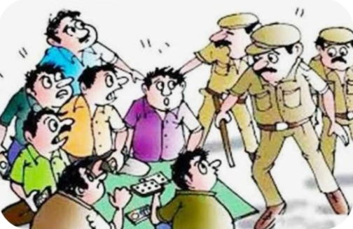 જસદણના ખડવાવડીની સીમમાં નદીના કાંઠે જાહેરમાં જુગાર રમતા ૪ શખ્સોને  ભાડલા પોલીસે ઝડપી પાડ્યા