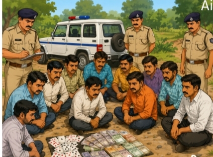 વિછિયાના પીપરડી ગામે જુગાર રમતા ૧૧ શખસો પકડાયા રૂ ૭૪ હજારનો મુદ્દામાલ જપ્ત