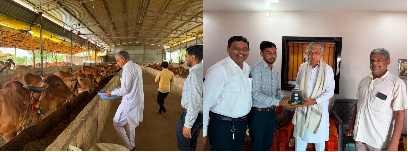 ગૌરક્ષણ સંવર્ધન આપણી પરંપરા બોટાદમના કરિયાણીમાં નીવા ડેરી ફાર્મ ગીર ગૌશાળા ની મુલાકાત લેતા કેબિનેટ મંત્રી કુંવરજીભાઈ 