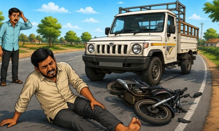 વીંછિયાના અજમૅર અનૅ છાછીયા ગામ પાસૅ પીકઅપ વાનની અડફેટે બાઈક ચાલકને પગમાં ફેક્ચર અકસ્માત સર્જી ચાલક ફરાર 