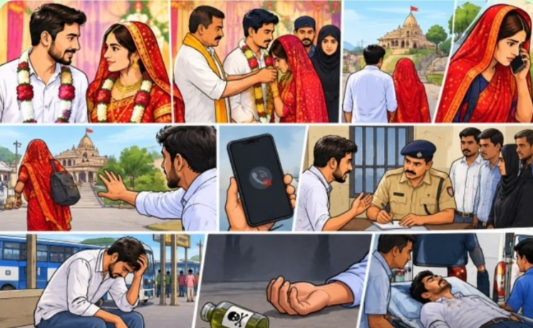 કૉટડા સાંગાણી ના મૉડા દડવા નજીકના મૉટા માંડવા ગામમાં લુટૅરી દુલ્હનનો શિકાર બનેલા રીક્ષા ચાલક યુવકની આત્મહત્યા